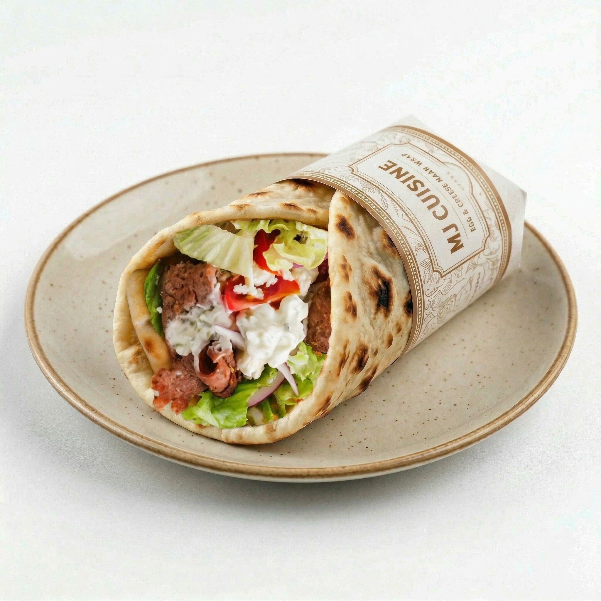 Lamb & Beef Gyro Naan Wrap (H).
