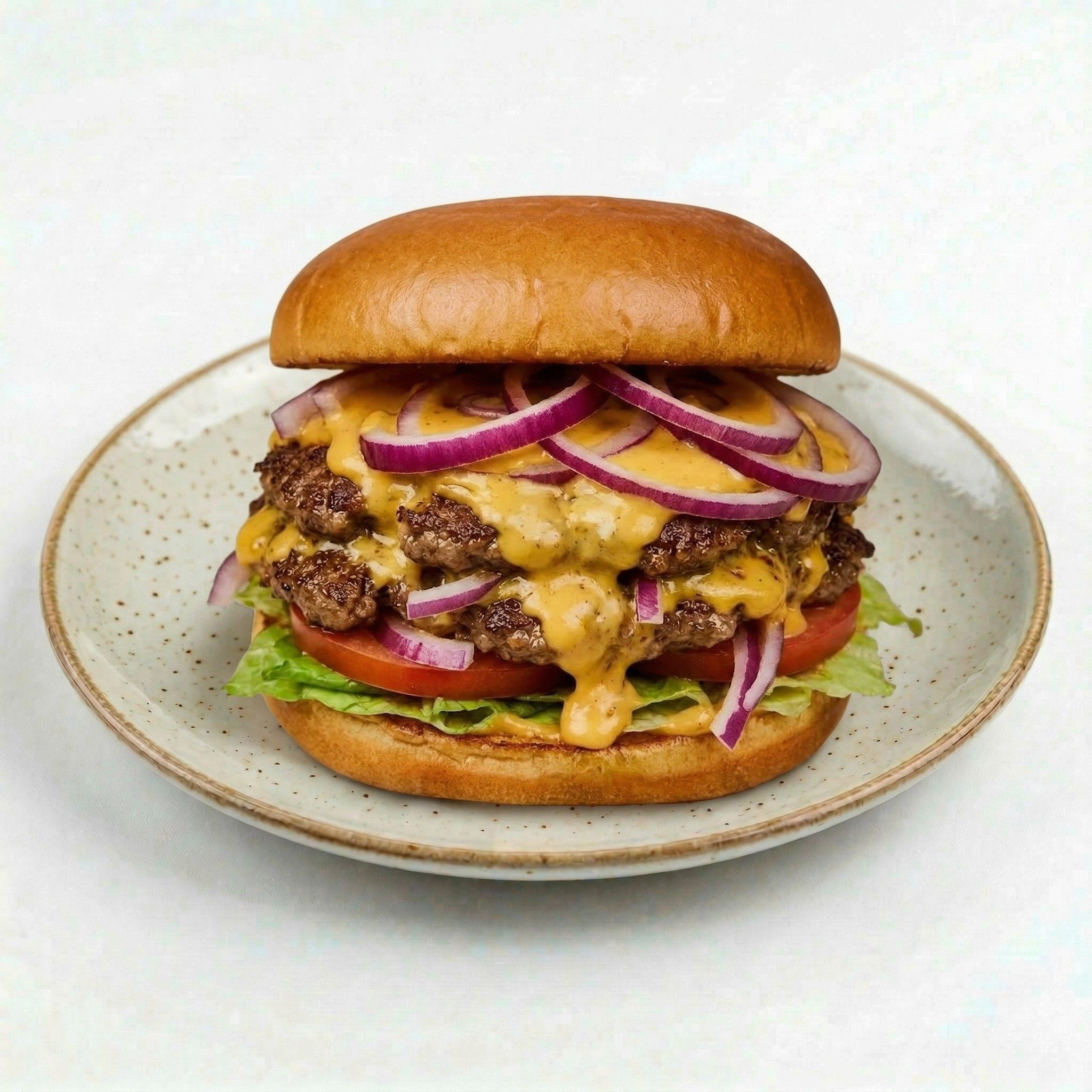 Double Smashed Beef Burger (H).